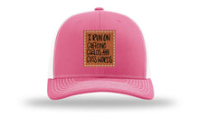 Load image into Gallery viewer, I Run On Caffeine Chaos and Cuss Words Leather Patch Richardson 112 Hat
