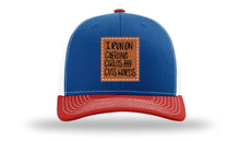 Load image into Gallery viewer, I Run On Caffeine Chaos and Cuss Words Leather Patch Richardson 112 Hat
