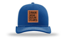 Load image into Gallery viewer, I Run On Caffeine Chaos and Cuss Words Leather Patch Richardson 112 Hat
