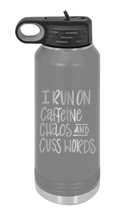 I Run On Caffeine Chaos and Cuss Words - 32oz Mug Laser Engraved- Dark Grey