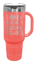 Load image into Gallery viewer, Whiskey Chaos and Cuss Words 40oz Handle Mug Laser Engraved
