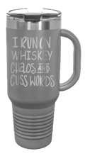 Load image into Gallery viewer, Whiskey Chaos and Cuss Words 40oz Handle Mug Laser Engraved
