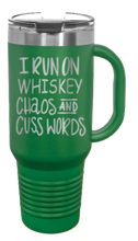 Load image into Gallery viewer, Whiskey Chaos and Cuss Words 40oz Handle Mug Laser Engraved
