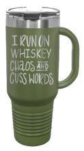 Load image into Gallery viewer, Whiskey Chaos and Cuss Words 40oz Handle Mug Laser Engraved
