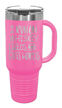 Load image into Gallery viewer, Whiskey Chaos and Cuss Words 40oz Handle Mug Laser Engraved
