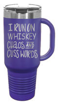 Load image into Gallery viewer, Whiskey Chaos and Cuss Words 40oz Handle Mug Laser Engraved
