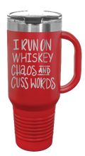 Load image into Gallery viewer, Whiskey Chaos and Cuss Words 40oz Handle Mug Laser Engraved
