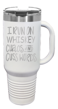 Load image into Gallery viewer, Whiskey Chaos and Cuss Words 40oz Handle Mug Laser Engraved
