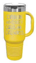 Load image into Gallery viewer, Whiskey Chaos and Cuss Words 40oz Handle Mug Laser Engraved
