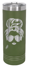 Load image into Gallery viewer, Hair Bun Laser Engraved Skinny Tumbler (Etched)
