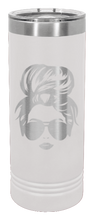 Load image into Gallery viewer, Messy Hair Bun Laser Engraved Skinny Tumbler (Etched)
