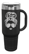 Load image into Gallery viewer, Messy Hair Bun 40oz Handle Mug Laser Engraved
