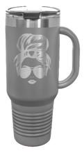 Load image into Gallery viewer, Messy Hair Bun 40oz Handle Mug Laser Engraved
