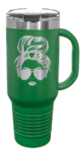 Load image into Gallery viewer, Messy Hair Bun 40oz Handle Mug Laser Engraved
