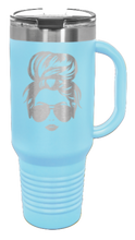 Load image into Gallery viewer, Messy Hair Bun 40oz Handle Mug Laser Engraved
