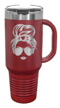 Load image into Gallery viewer, Messy Hair Bun 40oz Handle Mug Laser Engraved
