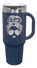 Load image into Gallery viewer, Messy Hair Bun 40oz Handle Mug Laser Engraved
