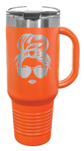 Load image into Gallery viewer, Messy Hair Bun 40oz Handle Mug Laser Engraved
