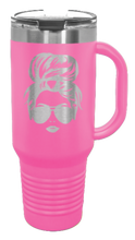 Load image into Gallery viewer, Messy Hair Bun 40oz Handle Mug Laser Engraved
