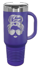 Load image into Gallery viewer, Messy Hair Bun 40oz Handle Mug Laser Engraved
