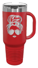 Load image into Gallery viewer, Messy Hair Bun 40oz Handle Mug Laser Engraved
