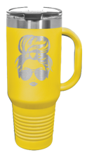 Load image into Gallery viewer, Messy Hair Bun 40oz Handle Mug Laser Engraved
