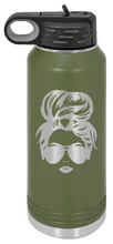 Load image into Gallery viewer, Hair Bun Laser Engraved Water Bottle (Etched)
