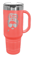 Load image into Gallery viewer, Messy Hair Bun # 40oz Handle Mug Laser Engraved
