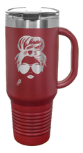 Load image into Gallery viewer, Messy Hair Bun # 40oz Handle Mug Laser Engraved
