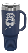 Load image into Gallery viewer, Messy Hair Bun # 40oz Handle Mug Laser Engraved
