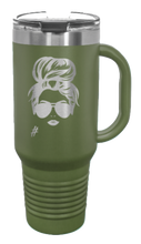 Load image into Gallery viewer, Messy Hair Bun # 40oz Handle Mug Laser Engraved
