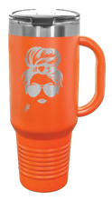 Load image into Gallery viewer, Messy Hair Bun # 40oz Handle Mug Laser Engraved
