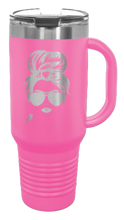 Load image into Gallery viewer, Messy Hair Bun # 40oz Handle Mug Laser Engraved
