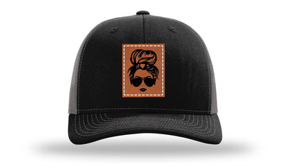 Hair Bun Leather Patch Richardson 112 Hat