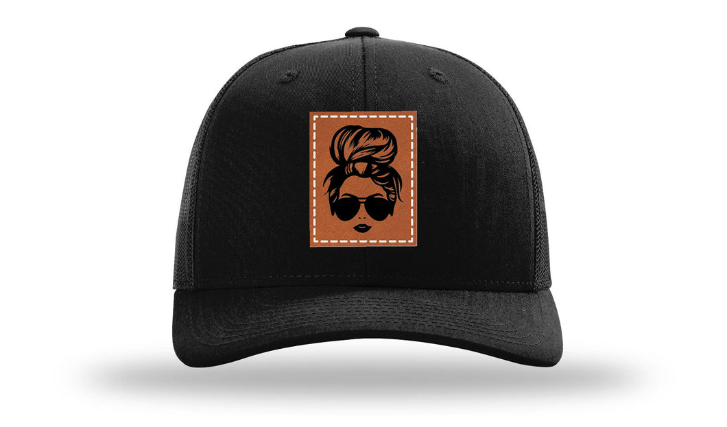 Hair Bun Leather Patch Richardson 112 Hat