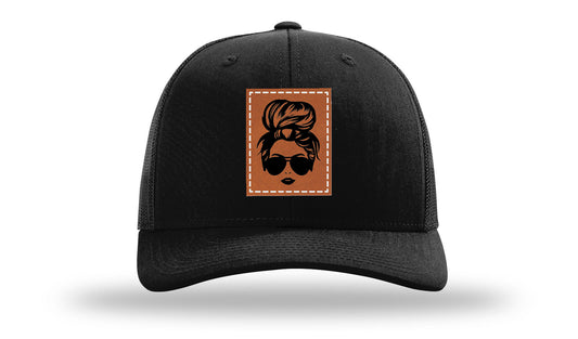 Hair Bun Leather Patch Richardson 112 Hat