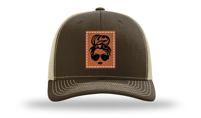 Hair Bun Leather Patch Richardson 112 Hat