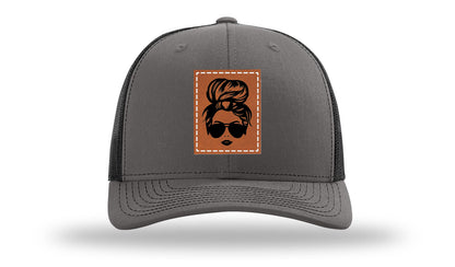 Hair Bun Leather Patch Richardson 112 Hat