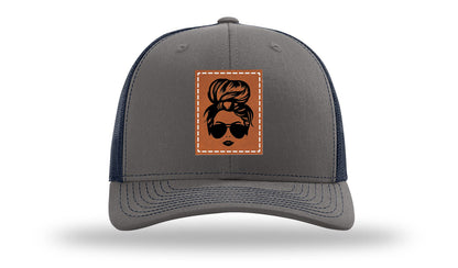 Hair Bun Leather Patch Richardson 112 Hat