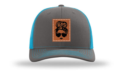 Hair Bun Leather Patch Richardson 112 Hat