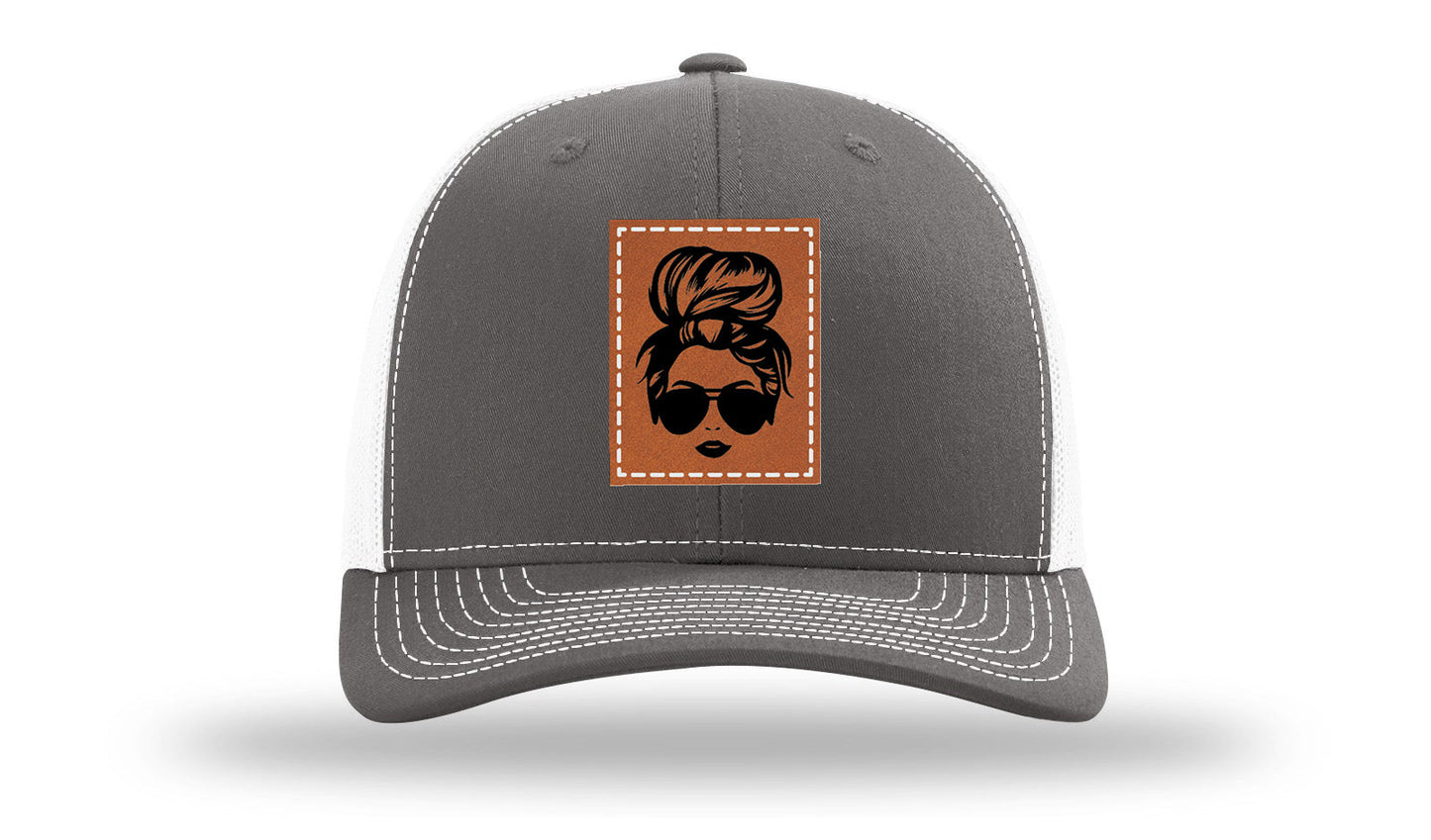 Hair Bun Leather Patch Richardson 112 Hat