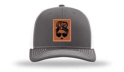 Hair Bun Leather Patch Richardson 112 Hat