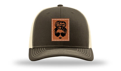 Hair Bun Leather Patch Richardson 112 Hat