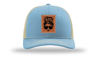 Hair Bun Leather Patch Richardson 112 Hat