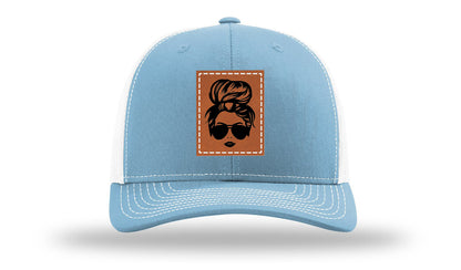 Hair Bun Leather Patch Richardson 112 Hat