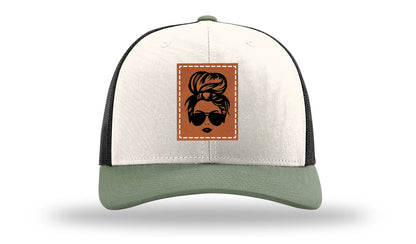 Hair Bun Leather Patch Richardson 112 Hat
