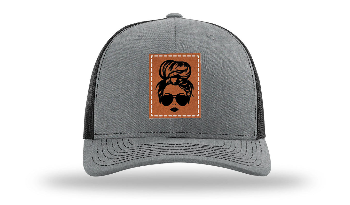 Hair Bun Leather Patch Richardson 112 Hat