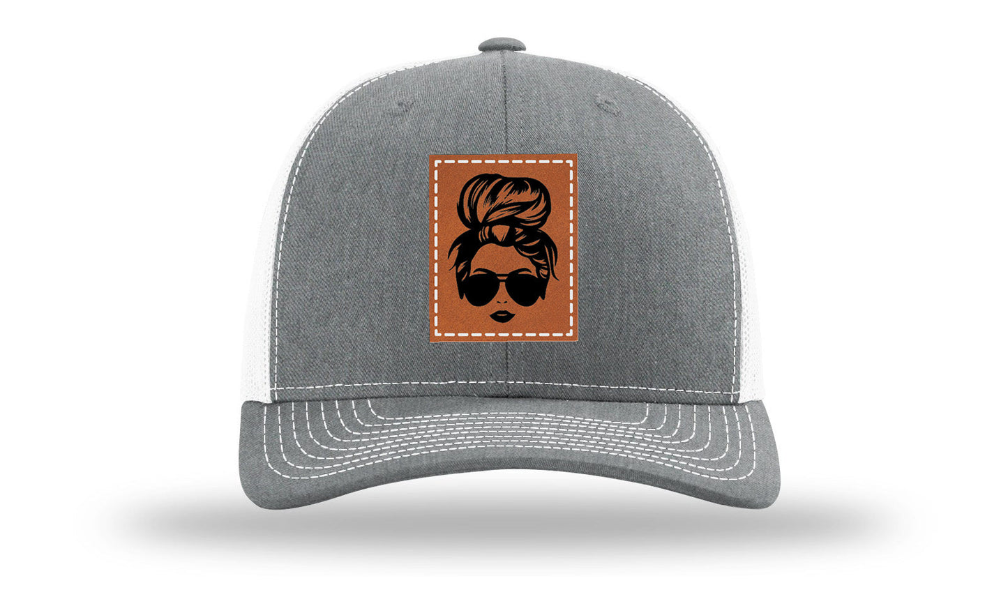 Hair Bun Leather Patch Richardson 112 Hat
