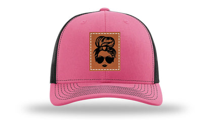 Hair Bun Leather Patch Richardson 112 Hat