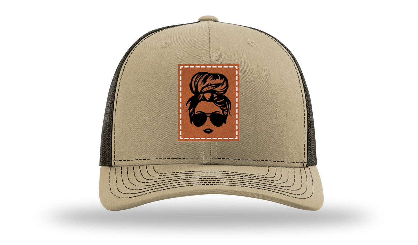 Hair Bun Leather Patch Richardson 112 Hat